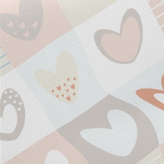 Pink And Sweet Love Grid Twill