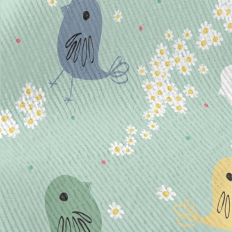 Hand Drawn Exotic Birds And Fl Standard Corduroy