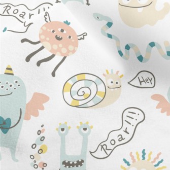 Cute And Funny Monsters Micro Fleece