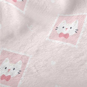 Cute Pink Cat Stamp Minky