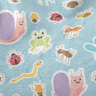 Funny And Cute Insects Minky