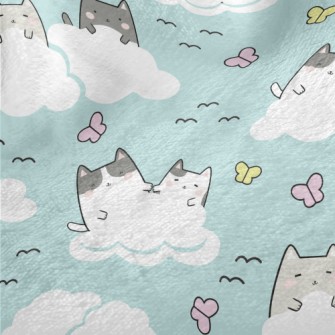 Cat In The White Clouds Minky