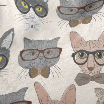 Cats Wearing Glasses Minky