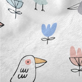 Funny And Cute Birds Minky