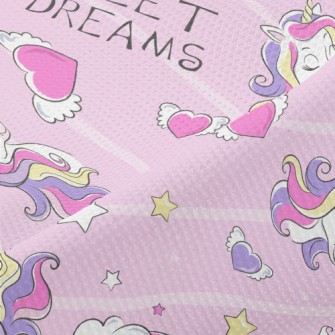 Pink Girl&#39;s Unicorn World Piqué