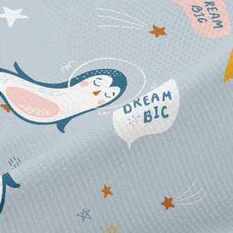 Penguins Floating In Space Piqué