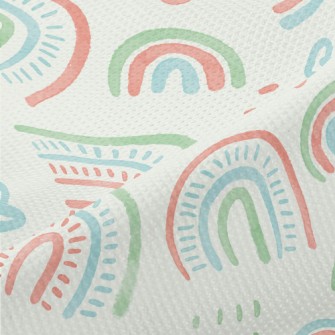 Watercolor Rainbow Lines Piqué