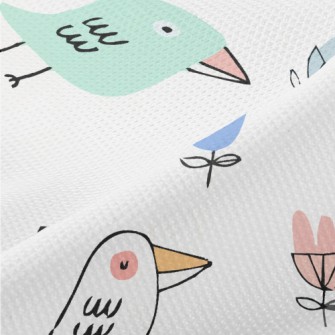 Funny And Cute Birds Piqué