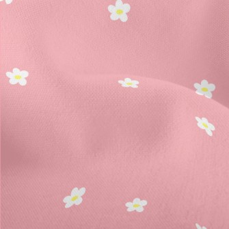 Small White Flowers On Bright  Lightweight Performance Linen
