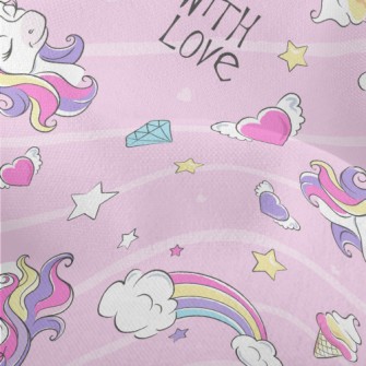 Pink Girl&#39;s Unicorn World Lightweight Performance Linen