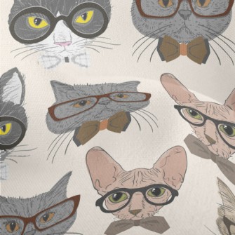Cats Wearing Glasses Lightweight Performance Linen