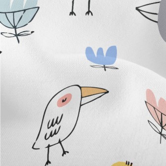 Funny And Cute Birds Lightweight Performance Linen