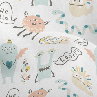 Cute And Funny Monsters Lightweight Performance Linen