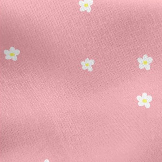 Small White Flowers On Bright  Jersey Backed Fleece