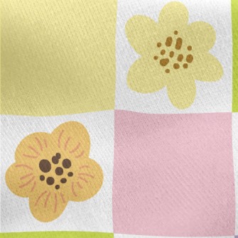 Colorful Flowers Jersey Backed Fleece