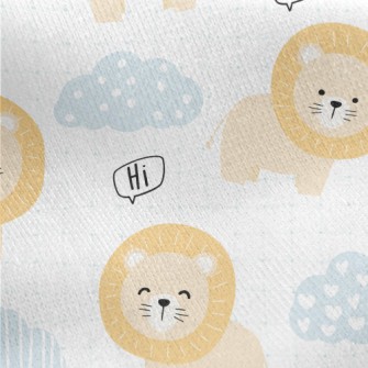 Cute And Silly Lion Jersey Backed Fleece