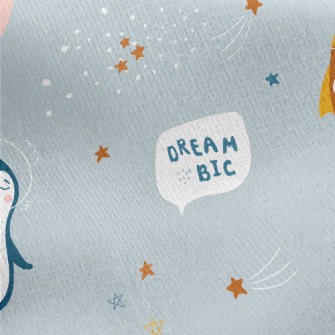 Penguins Floating In Space Jersey Backed Fleece