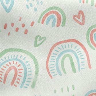 Watercolor Rainbow Lines Jersey Backed Fleece