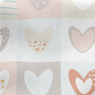 Pink And Sweet Love Grid Jersey Backed Fleece