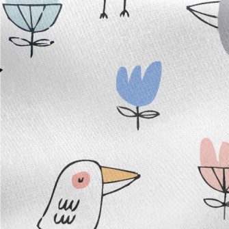Funny And Cute Birds Jersey Backed Fleece