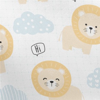 Cute And Silly Lion Pongee