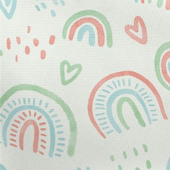 Watercolor Rainbow Lines Pongee