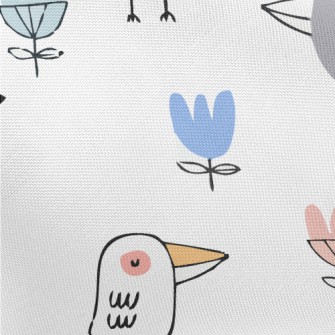 Funny And Cute Birds Pongee