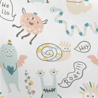 Cute And Funny Monsters Pongee