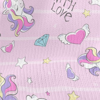 Pink Girl&#39;s Unicorn World Stretch Jersey