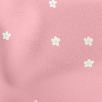 Small White Flowers On Bright  Lightweight Cotton Poplin