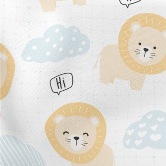 Cute And Silly Lion Lightweight Cotton Poplin