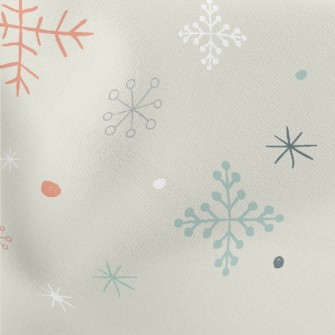 Snowflake Graphics In Differen Lightweight Cotton Poplin