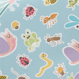 Funny And Cute Insects Midweight Cotton Poplin