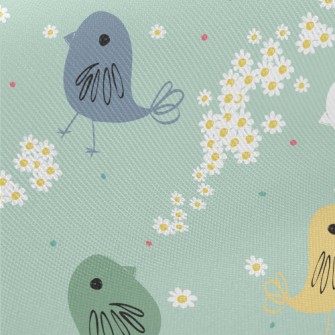 Hand Drawn Exotic Birds And Fl Midweight Cotton Poplin