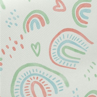 Watercolor Rainbow Lines Midweight Cotton Poplin