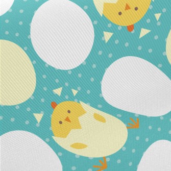 Round Egg Shape And Chick Midweight Cotton Poplin