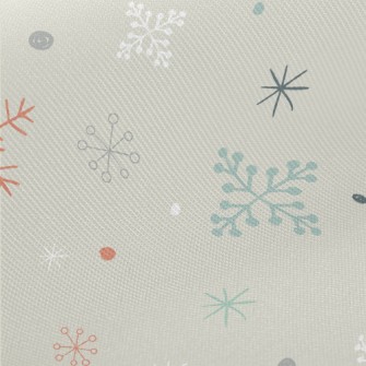 Snowflake Graphics In Differen Midweight Cotton Poplin
