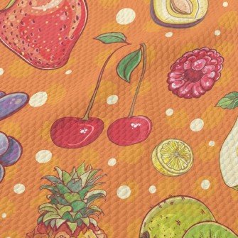 Colorful Juicy Fruits Birdseye Piqué