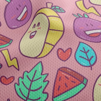 Blushing Fruit Slices Athletic Mesh Flat Back