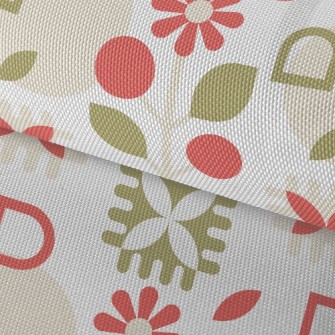 Geometric Lively Flowers Waterproof Oxford