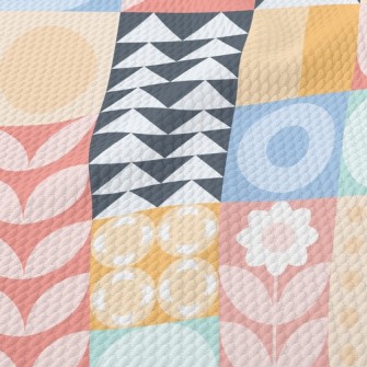 Personalized Geometric Flowers Birdseye Piqué
