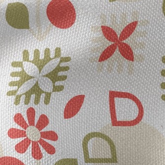 Geometric Lively Flowers Waterproof Canvas