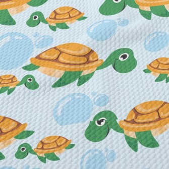 The Leisurely Turtle Family Birdseye Piqué
