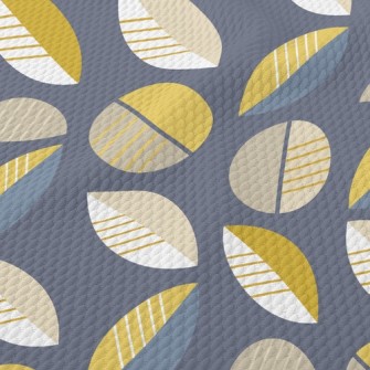 Geometric Lines Leaves Birdseye Piqué