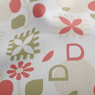 Geometric Lively Flowers Athletic Mesh Flat Back