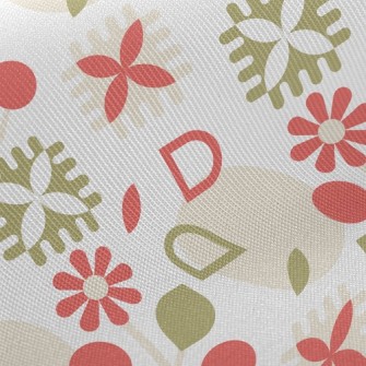 Geometric Lively Flowers Twill