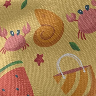 Playful Beach Crab Waterproof Canvas