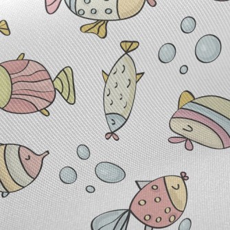 Leisurely And Happy Fish Twill