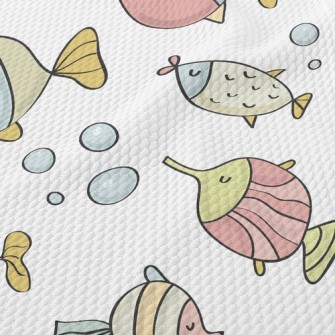 Leisurely And Happy Fish Birdseye Piqué