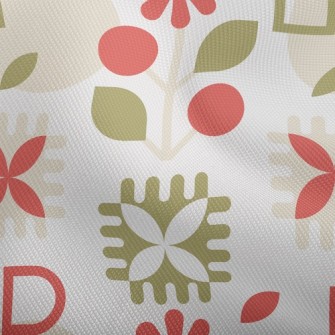 Geometric Lively Flowers Dobby